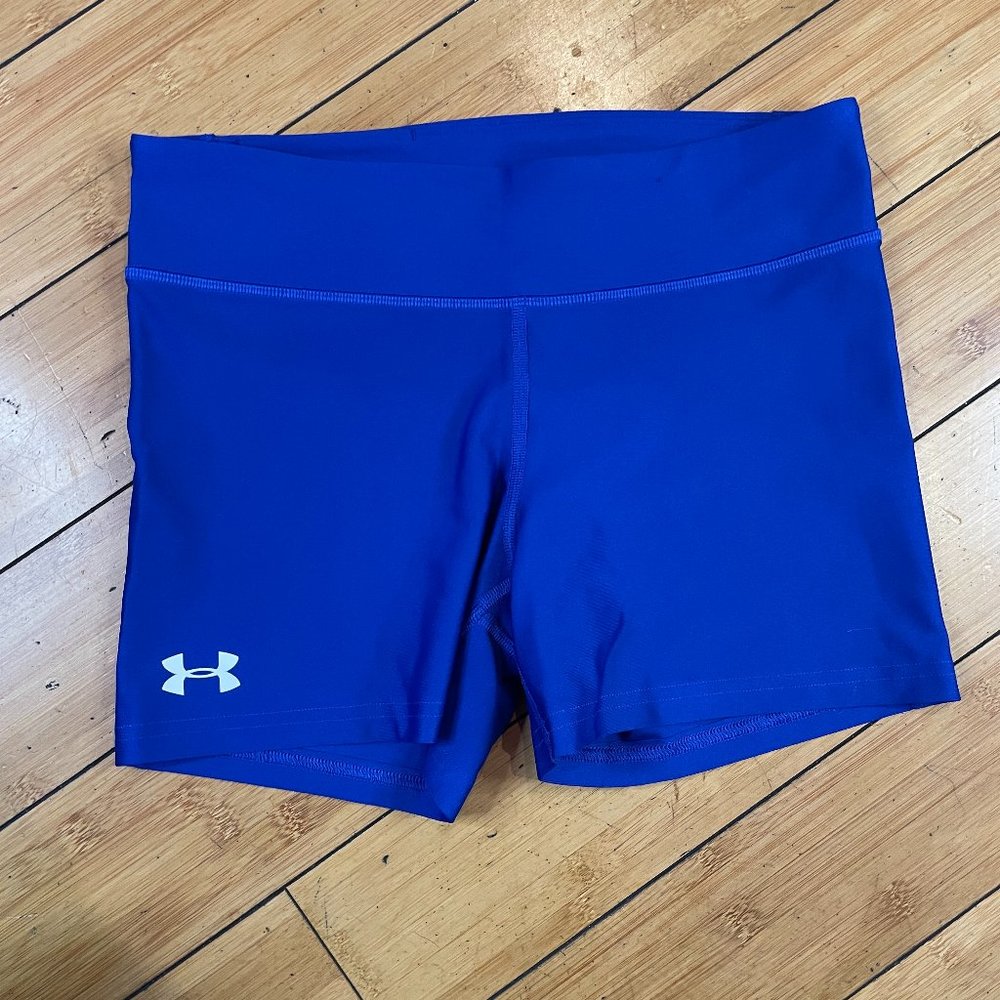 Under Armour Compression Blue Short Shorts Woman Sz M